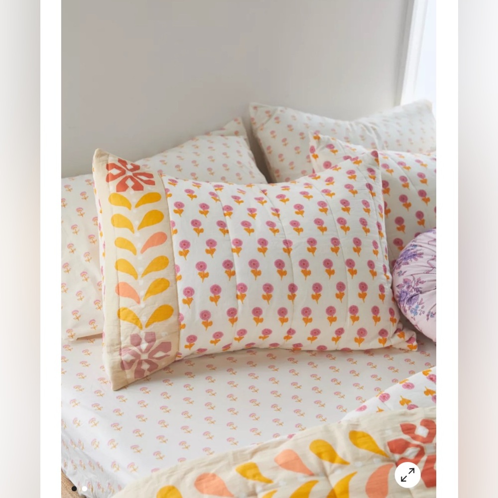 Urban Outfitters Palmetta Queen Sheets & Sham Set